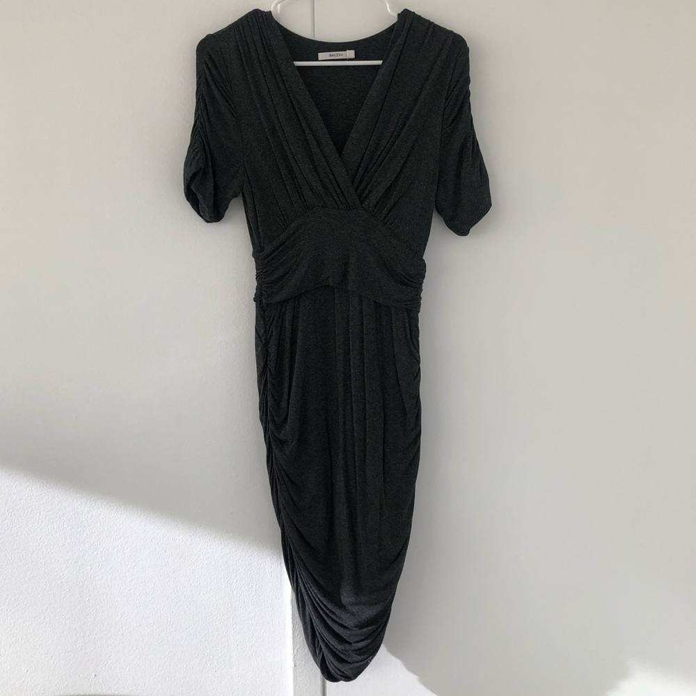 Bailey44 Ruched Gray Mini Dress US Medium